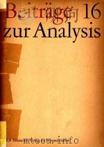 Beitrage zur Analysis 16 1981 PDF电子版封面