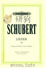 LIEDER FUR EINE SINGSTIMME MIT KLAVIERBEGLEITUNG FOR SOLO VOICE AND PIANO BAND VolUME IV PDF电子版封面