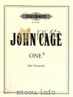 ONE8 SOLO VIOLONCELLO TO BE PLAYED WITH OR WITHOUT 108(FOR ORCHESTRA) PDF电子版封面 JOHN CAGE