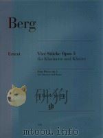 VIER STUCKE OPUS 5 FUR KLARINETTE UND KLAVIER FOUR PIECES OP.5 FOR CLARINET AND PIANO KLARINETTE IN（ PDF版）