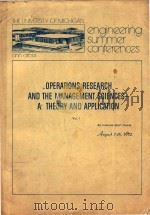 Operations Research and The Management Sciences A: Theory and Application Volume l An Intensive Shor 1972 PDF电子版封面 Ann Arbor